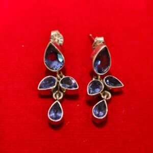 STERLING SILVER BLUE STONE EARRINGS