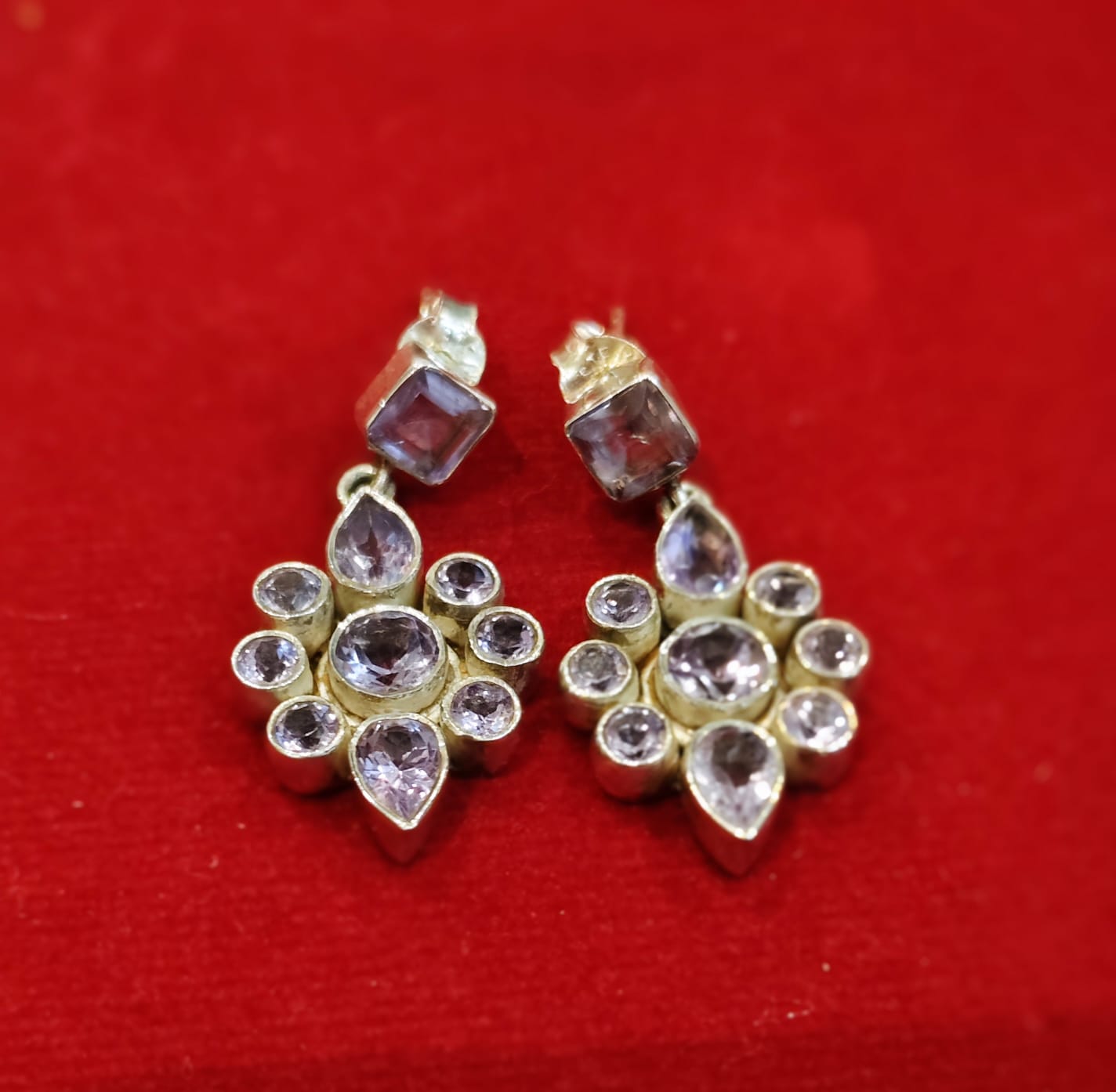 AMETHYST FLORAL DROP EARRINGS