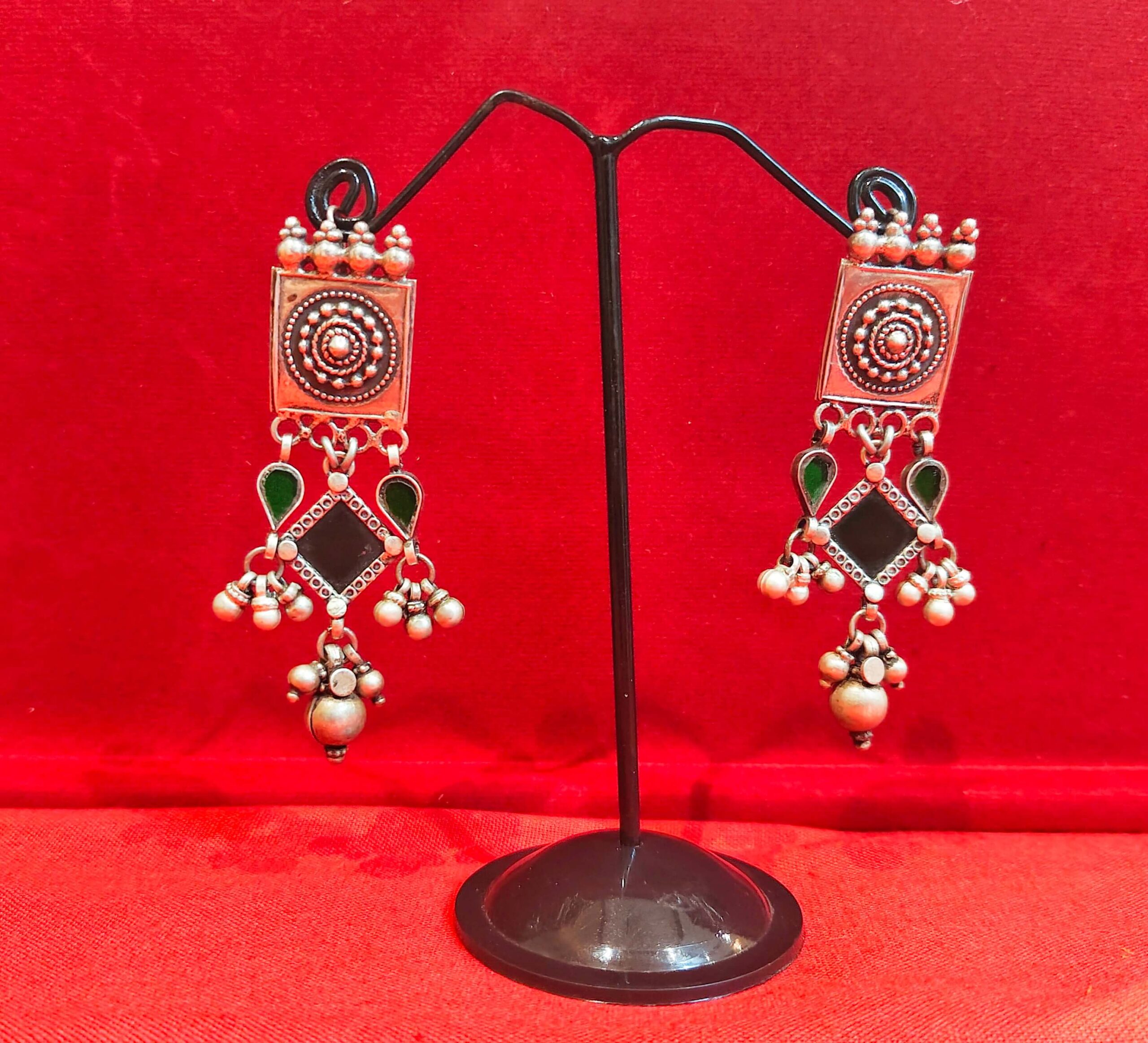 GREEN GLASS DANGLERS