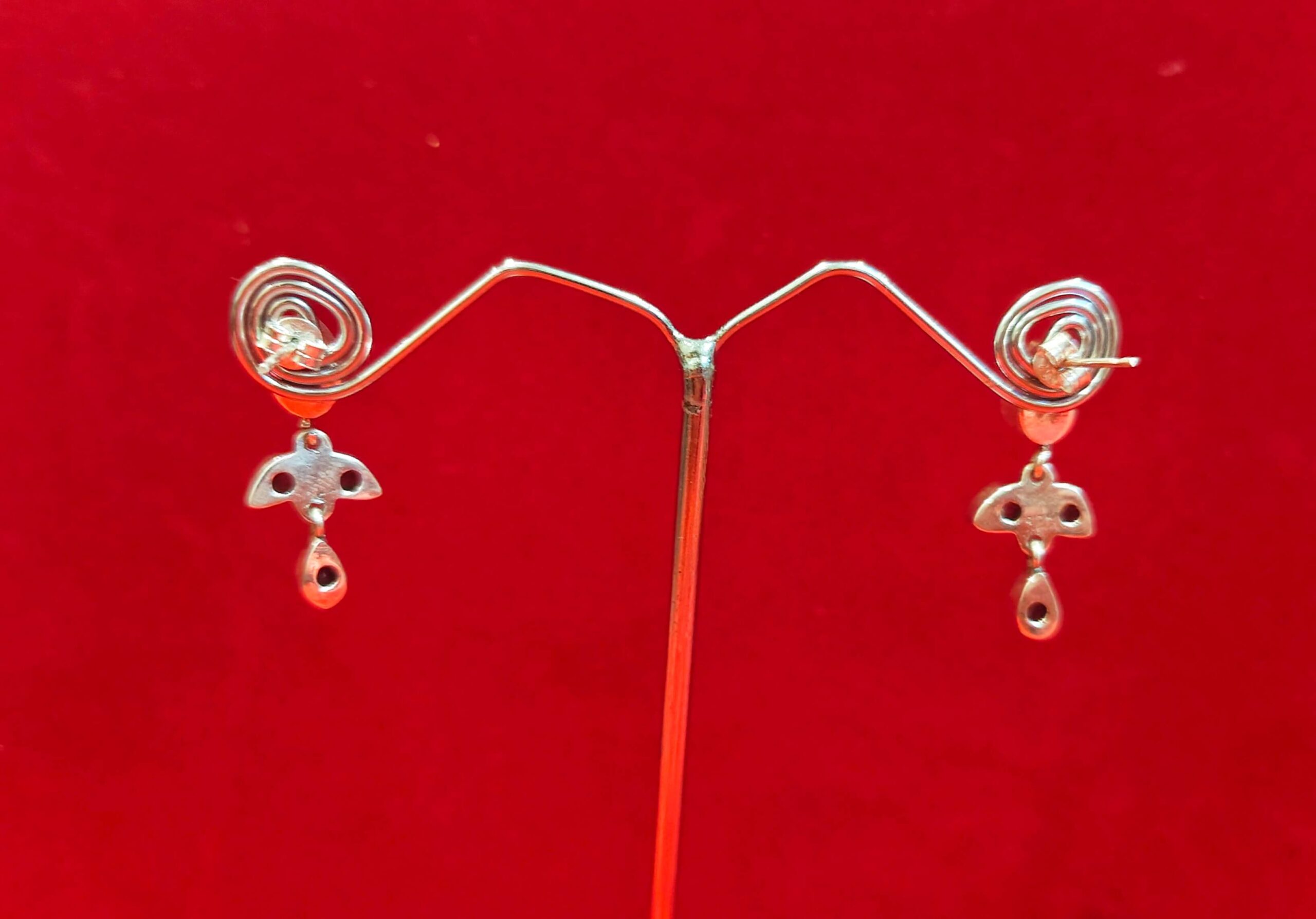 STERLING SILVER BLUE STONE EARRINGS - Image 4