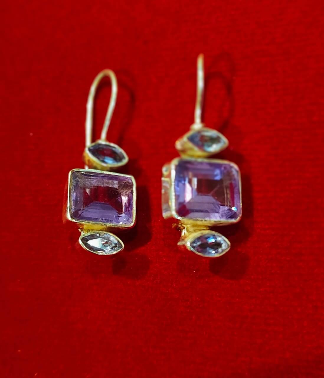 AMETHYST COLOURED HOOP EARRINGS - Image 2