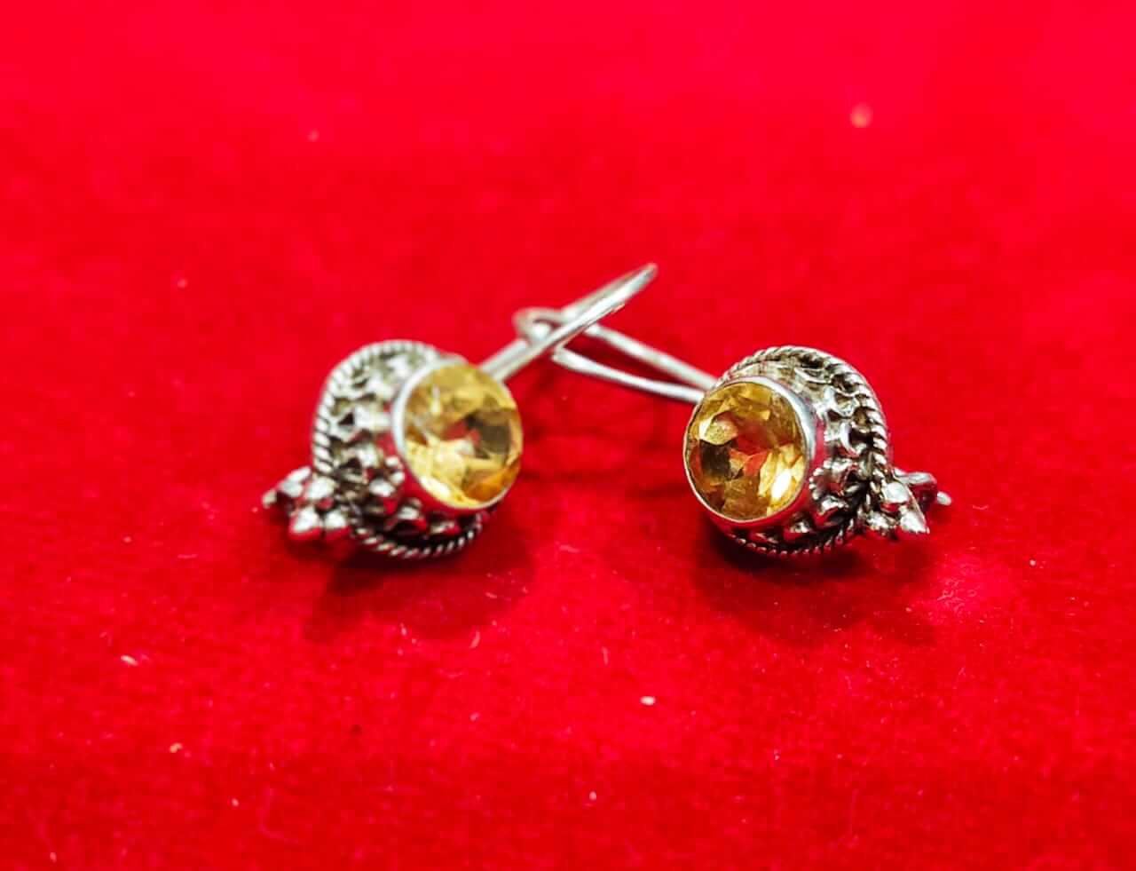 STUNNING CITRINE SILVER EARRINGS