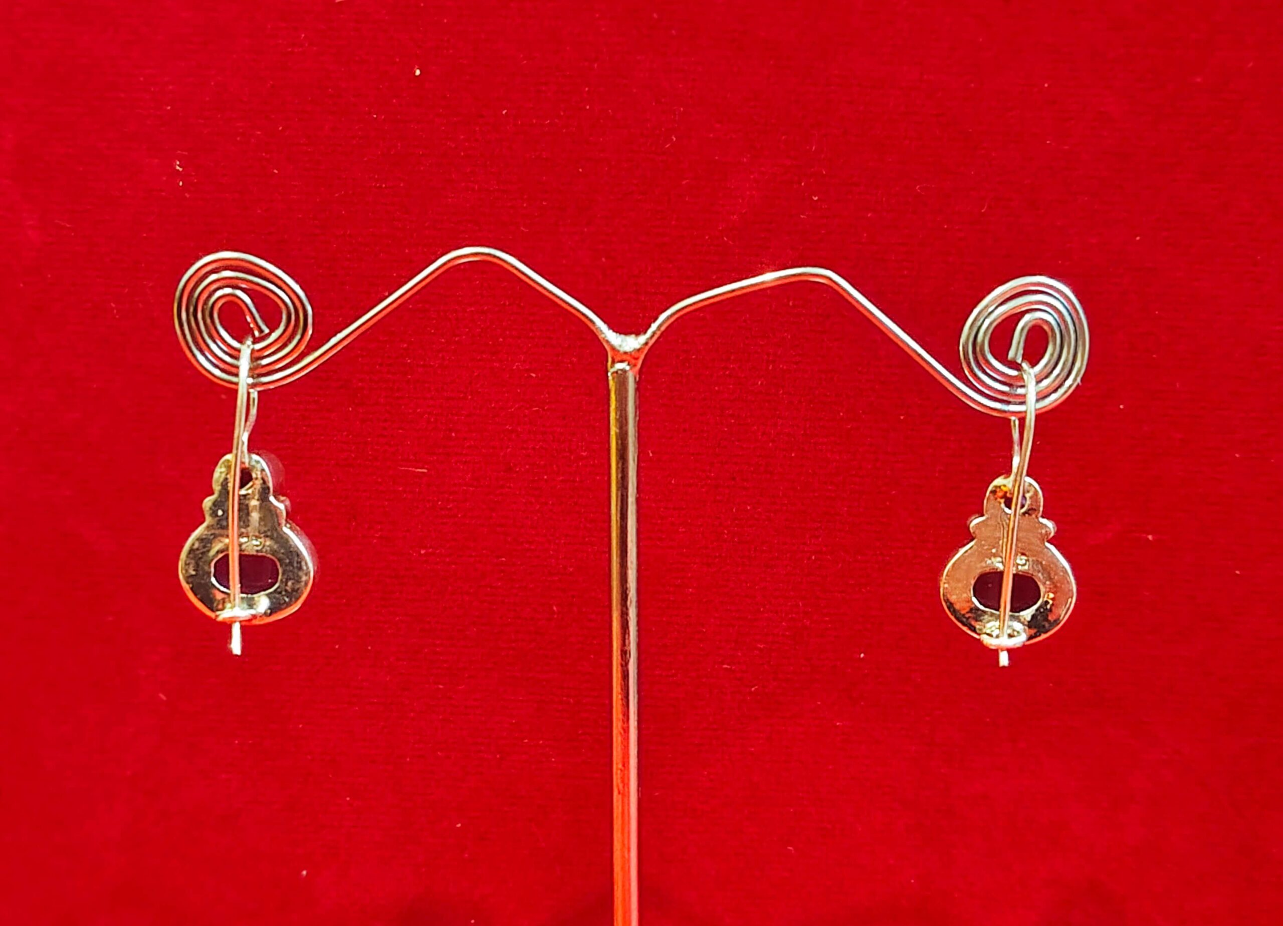 STERLING SILVER PURPLE STONE EARRINGS - Image 3