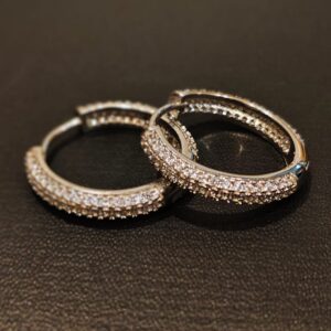SPARKLING SILVER HOOP EARRINGS
