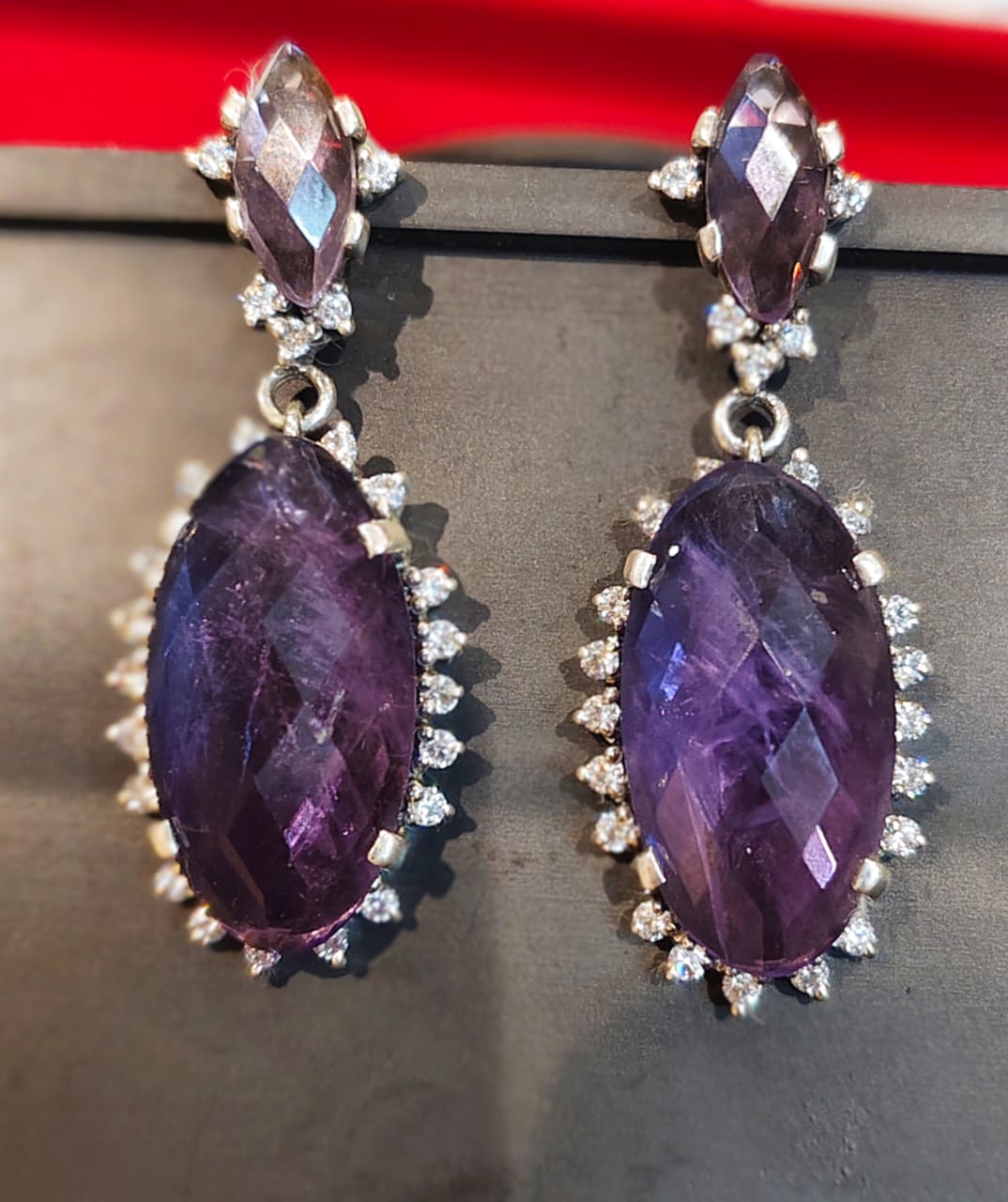 AMETHYST CRYSTAL DANGLE EARRINGS