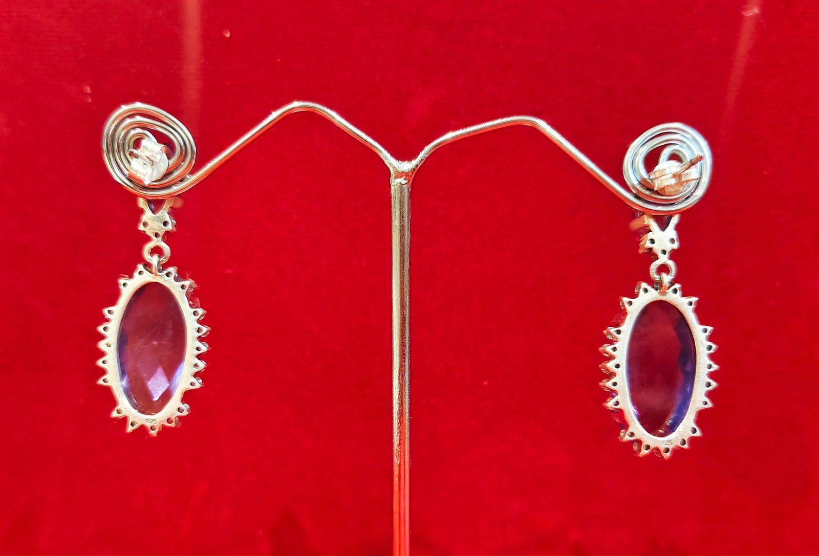 AMETHYST CRYSTAL DANGLE EARRINGS - Image 3