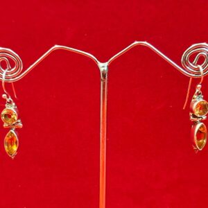 SILVER CITRINE DANGLE EARRINGS