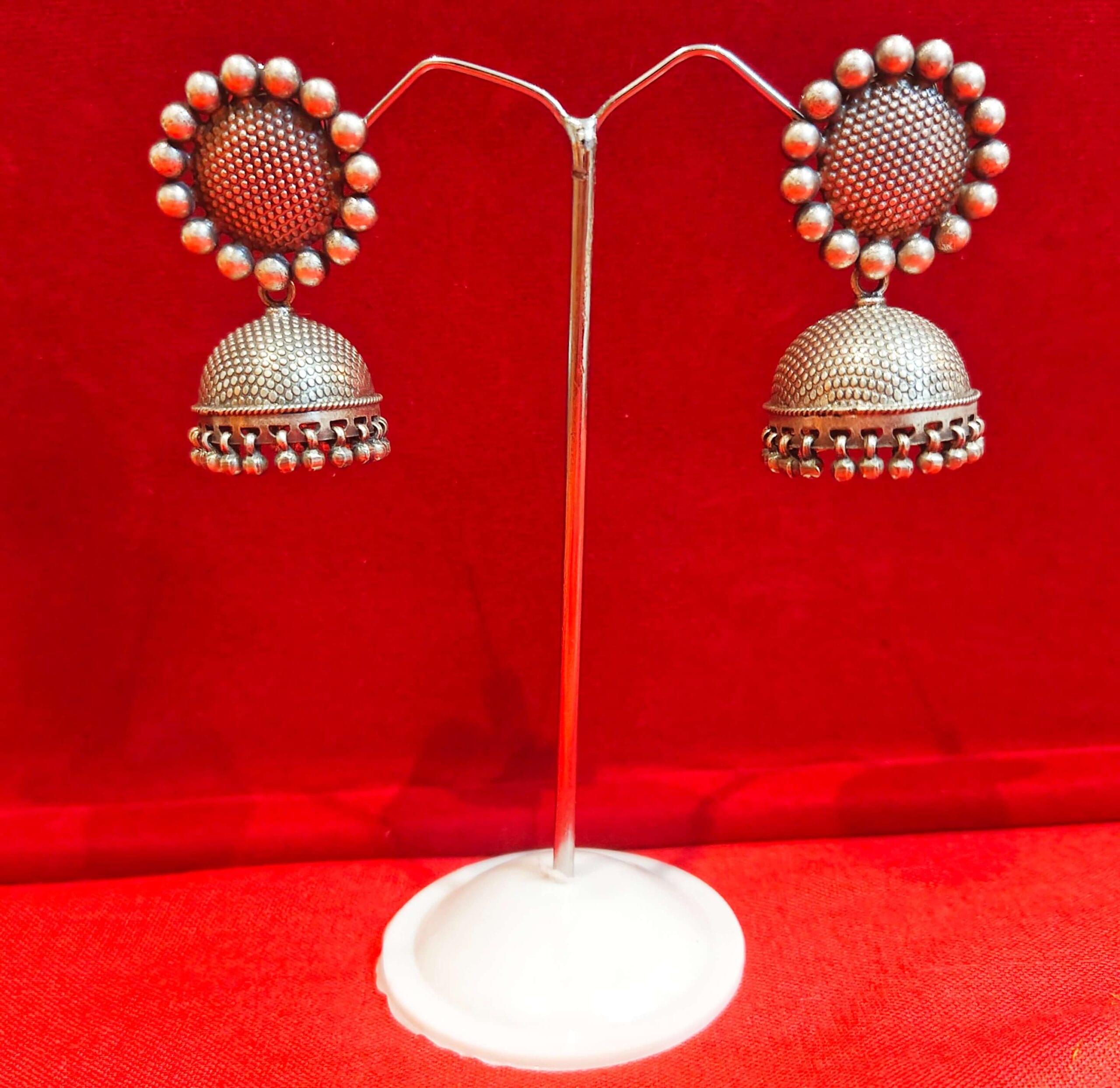 ANTIQUE DOTTED BELL JHUMKI