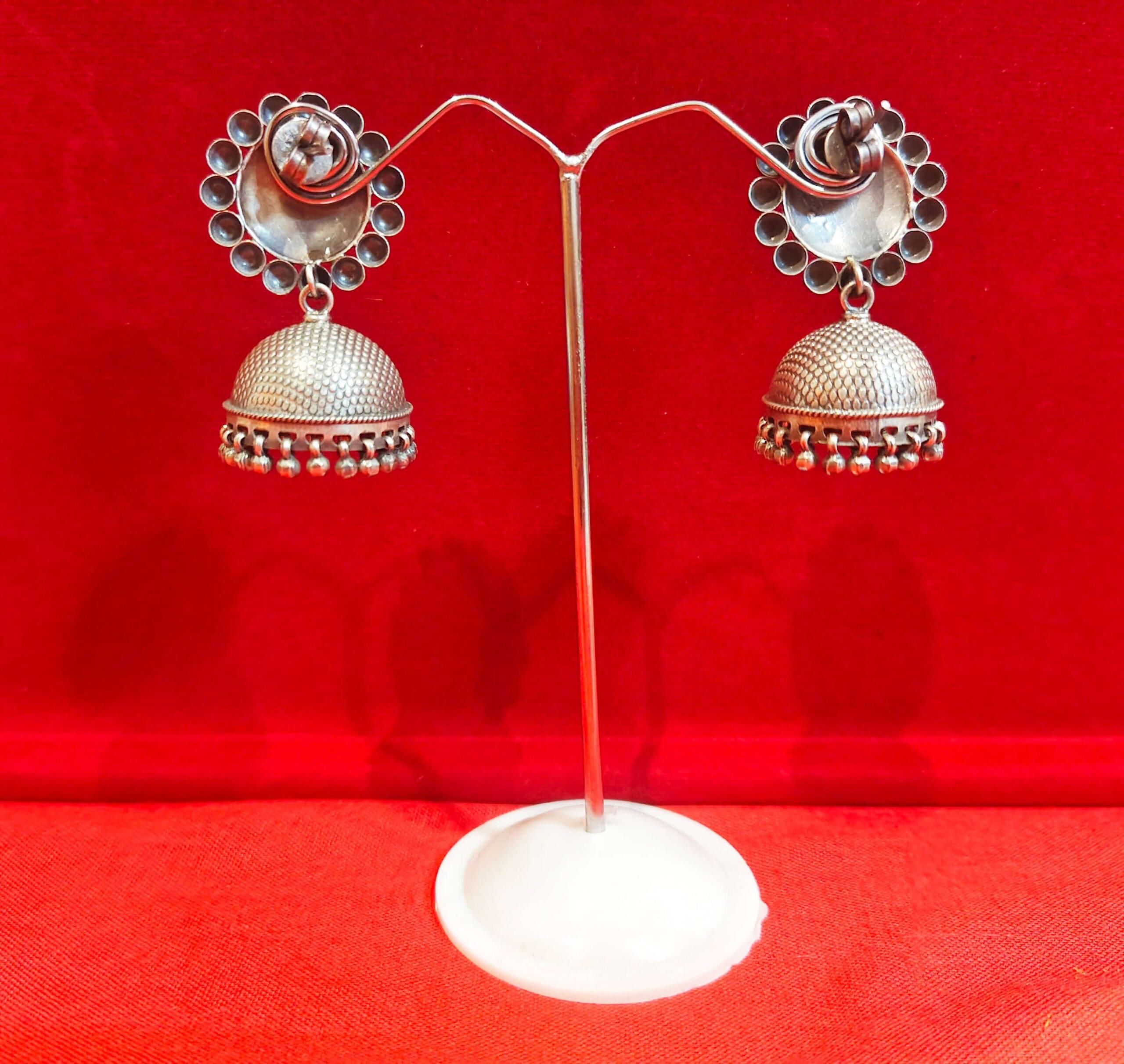 ANTIQUE DOTTED BELL JHUMKI - Image 3